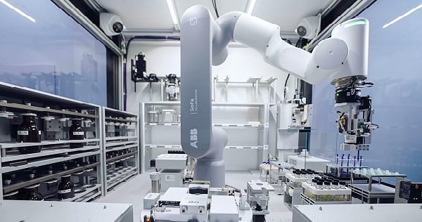 ABB robot being used to automate a laboratory task