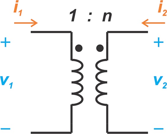 Transformer schematic symbol.